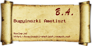 Bugyinszki Ametiszt névjegykártya